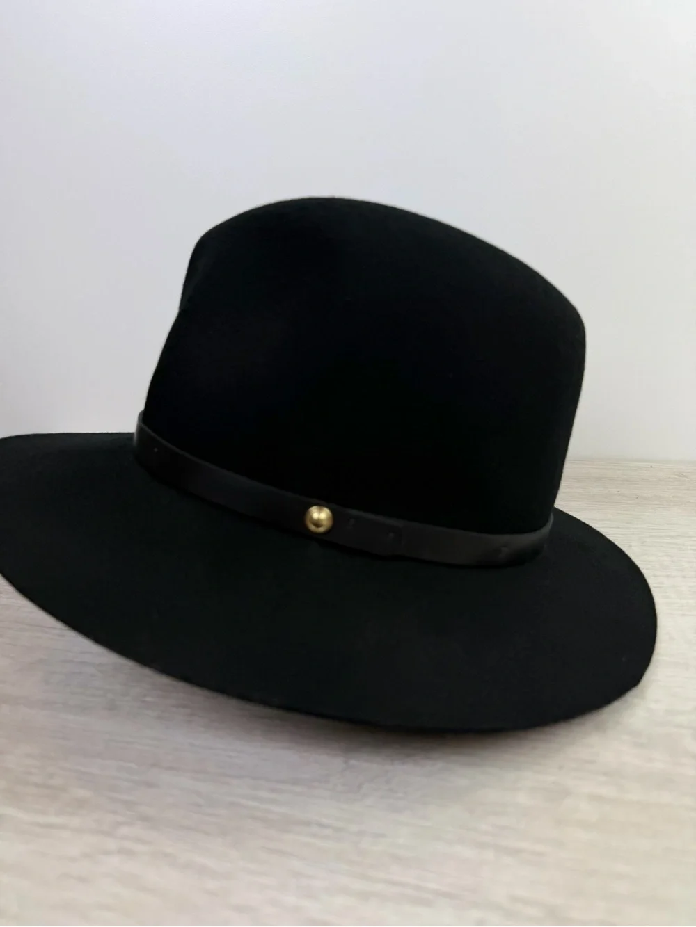 Rag & Bone Floppy Brim Wool Fedora Hat – Black